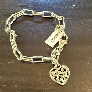 Brighton Silver Link Bracelet with Heart Charm